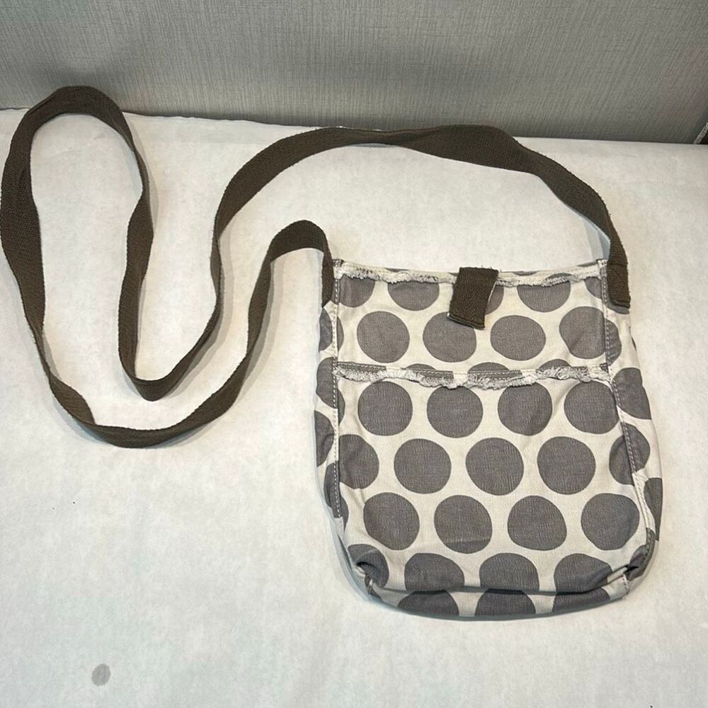 thirty-one Retro Metro Crossbody Shoulder Bag Purse Tote Grey Mod Dot Polka Dot